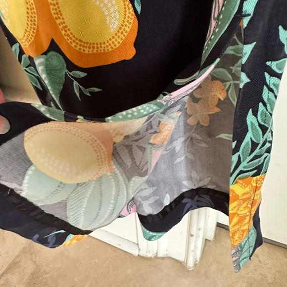 Anthropologie Maeve plus size 20W Escape Printed Pants Pineapple Lemon Tropical - Picture 8 of 9